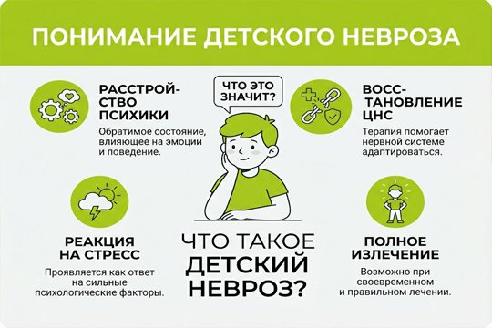 Инфографика о том, что такое детский невроз