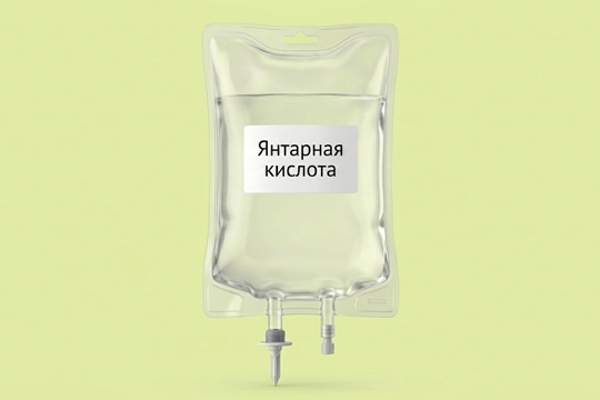 Капельница с раствором янтарной кислоты